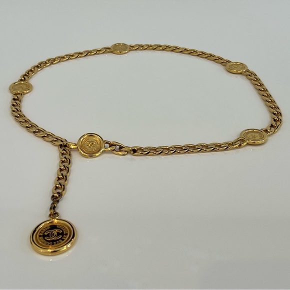 CHANEL ICONIC GOLD METAL CHAIN CC MEDALLION ADJUSTABLE BELT - Picture 7 of 17
